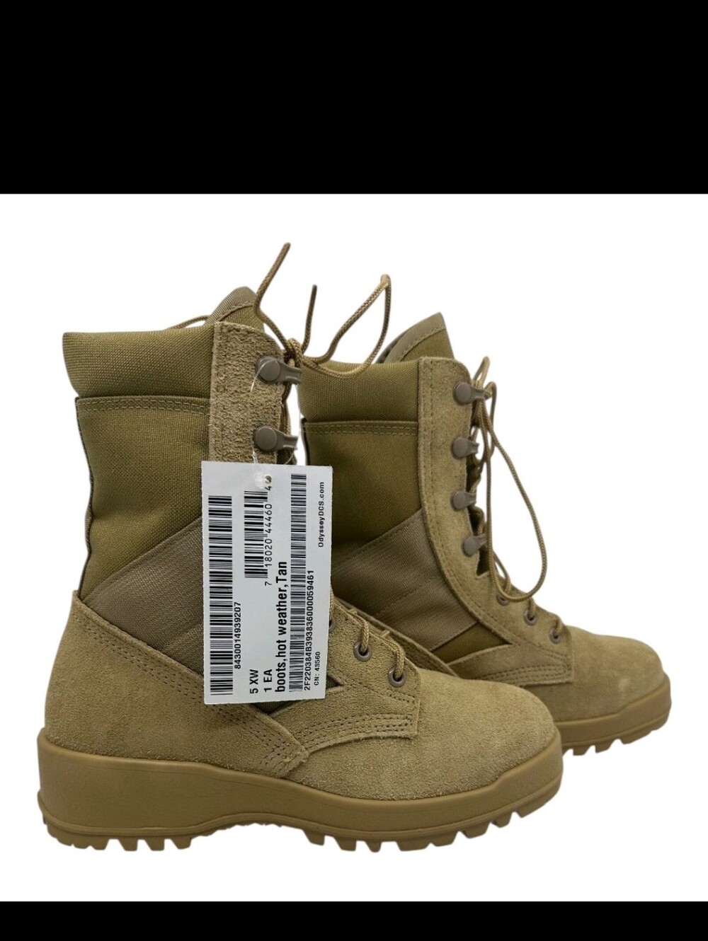 Odssey Mens SZ. 5.0 EW Combat Military Boots Tan Suede Hot Weather Tactical NWTS